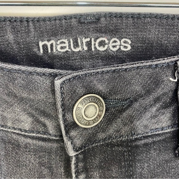 Maurices grey gray cuffed distressed denim jeans - Picture 3 of 4